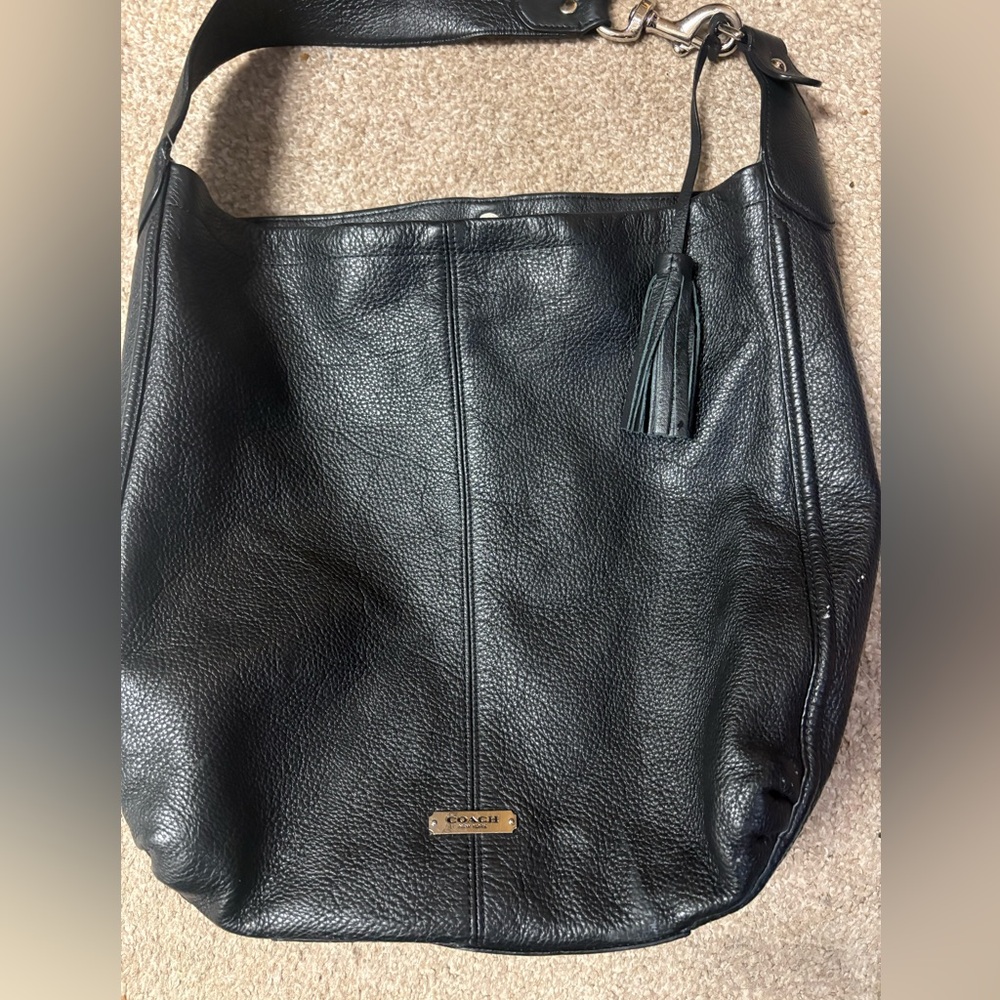 Coach Black Leather Hobo Bag